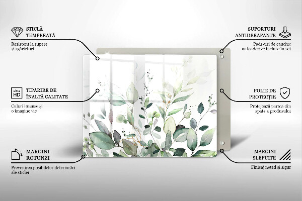 Tagliere in vetro Piante ad acquerello