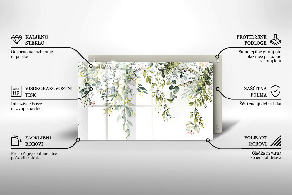 Tagliere in vetro Foglie e fiori decorativi