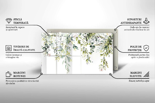 Tagliere in vetro Foglie e fiori decorativi