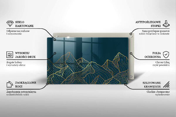 Tagliere in vetro Montagne astratte