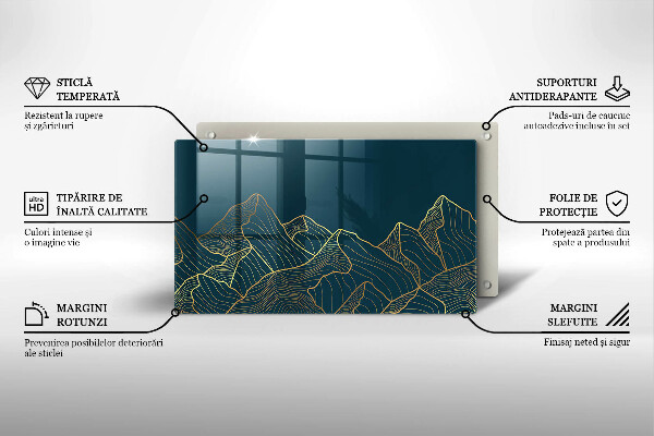 Tagliere in vetro Montagne astratte