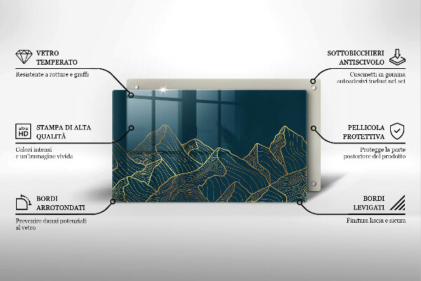 Tagliere in vetro Montagne astratte