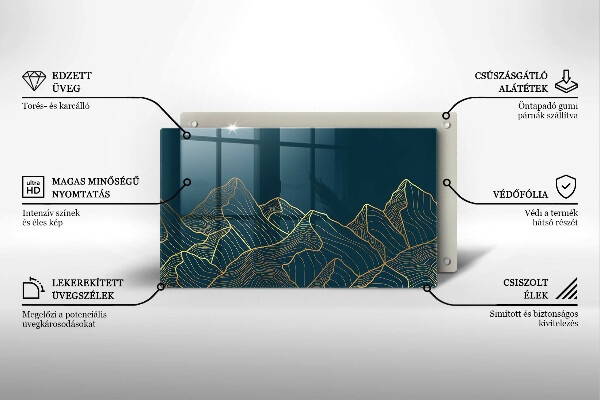 Tagliere in vetro Montagne astratte