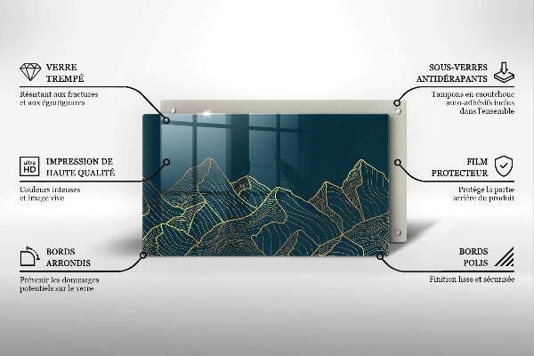 Tagliere in vetro Montagne astratte