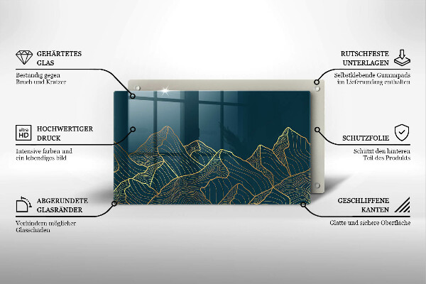 Tagliere in vetro Montagne astratte