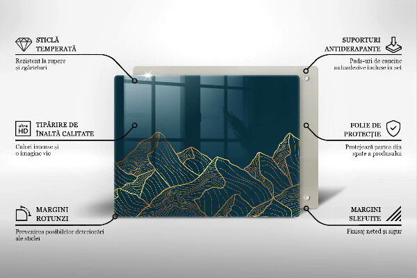 Tagliere in vetro Montagne astratte