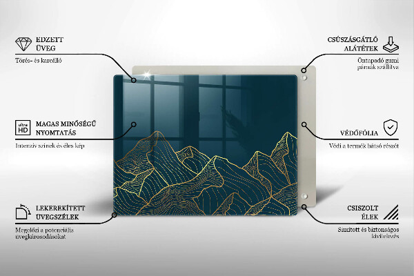 Tagliere in vetro Montagne astratte