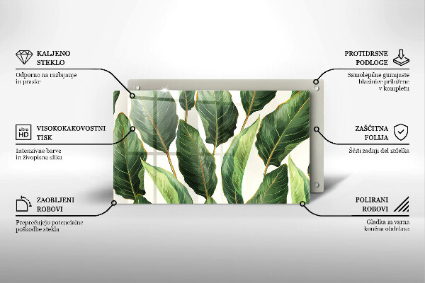 Tagliere in vetro Foglie di banana