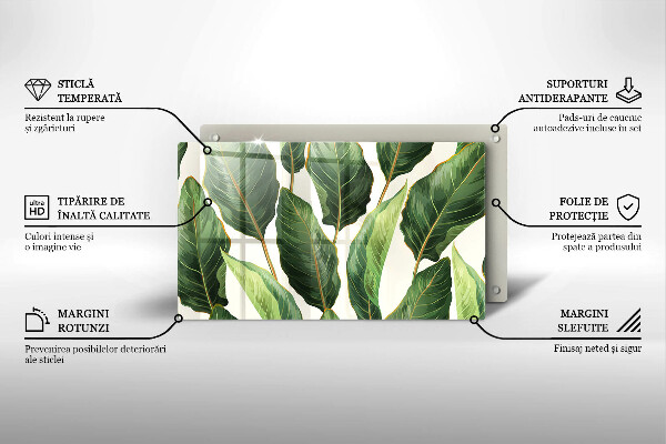 Tagliere in vetro Foglie di banana