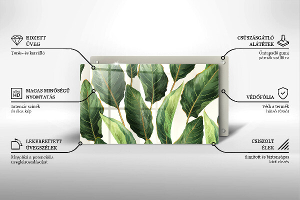 Tagliere in vetro Foglie di banana