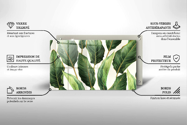 Tagliere in vetro Foglie di banana