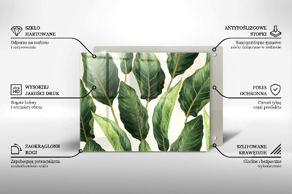 Tagliere in vetro Foglie di banana