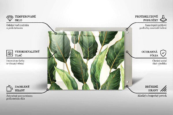 Tagliere in vetro Foglie di banana