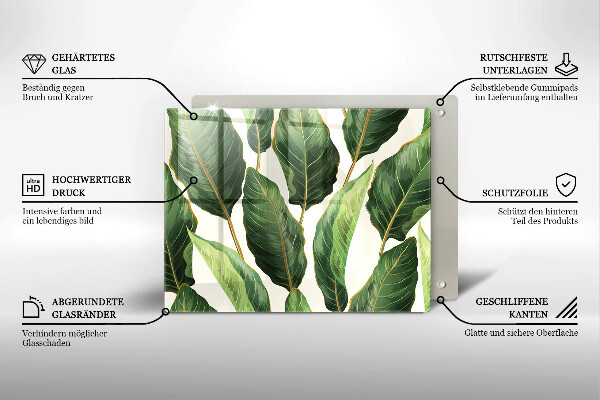 Tagliere in vetro Foglie di banana