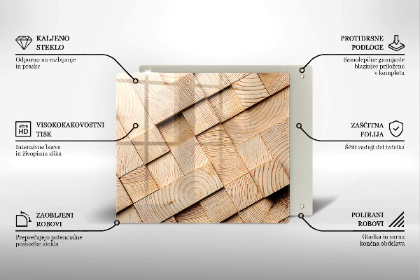 Tagliere in vetro temperato Quadrati di legno