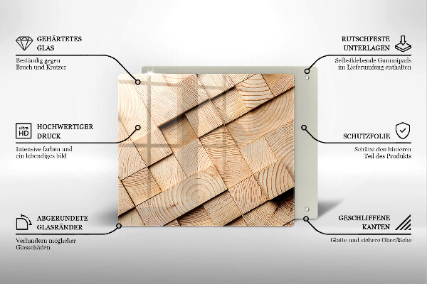 Tagliere in vetro temperato Quadrati di legno