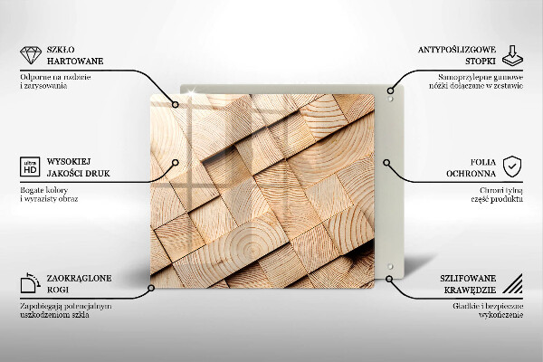Tagliere in vetro temperato Quadrati di legno