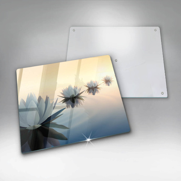 Tagliere in vetro temperato Fiori di giglio sull'acqua