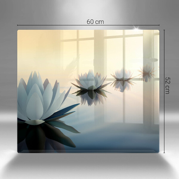 Tagliere in vetro temperato Fiori di giglio sull'acqua