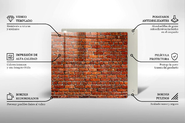 Tagliere in vetro temperato Muro di muro di mattoni