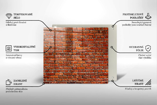 Tagliere in vetro temperato Muro di muro di mattoni