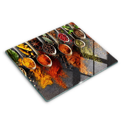 Tagliere in vetro temperato Cucchiai con spezie