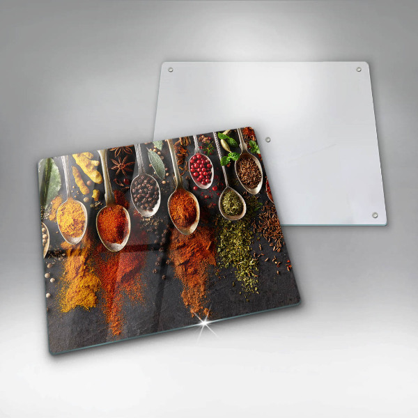 Tagliere in vetro temperato Cucchiai con spezie
