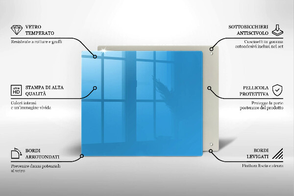 Tagliere in vetro Colore blu