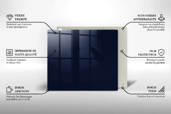 Tagliere in vetro blu navy