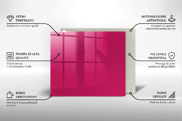 Tagliere in vetro Colore rosa