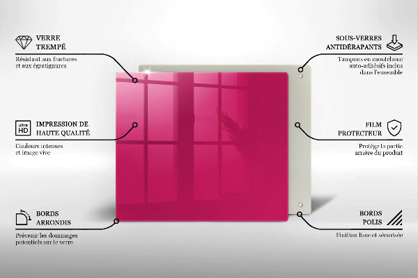 Tagliere in vetro Colore rosa