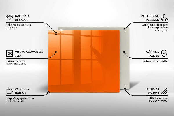 Tagliere in vetro colore arancione