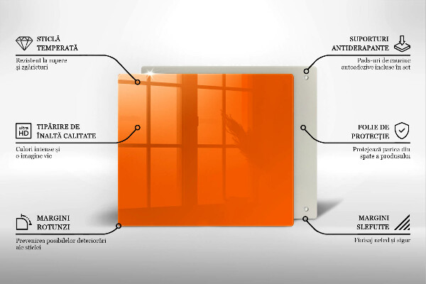 Tagliere in vetro colore arancione