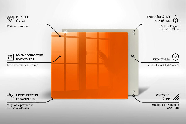 Tagliere in vetro colore arancione