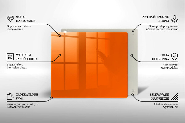 Tagliere in vetro colore arancione