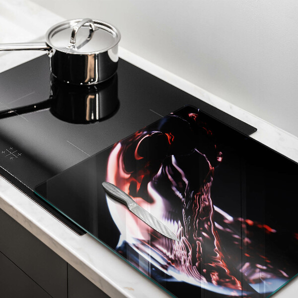 Tagliere in vetro temperato Un bicchiere di vino rosso