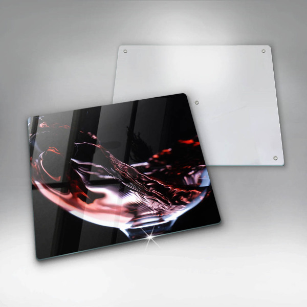 Tagliere in vetro temperato Un bicchiere di vino rosso