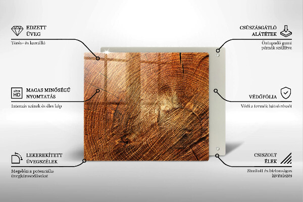 Tagliere in vetro temperato Venatura del legno dell'albero