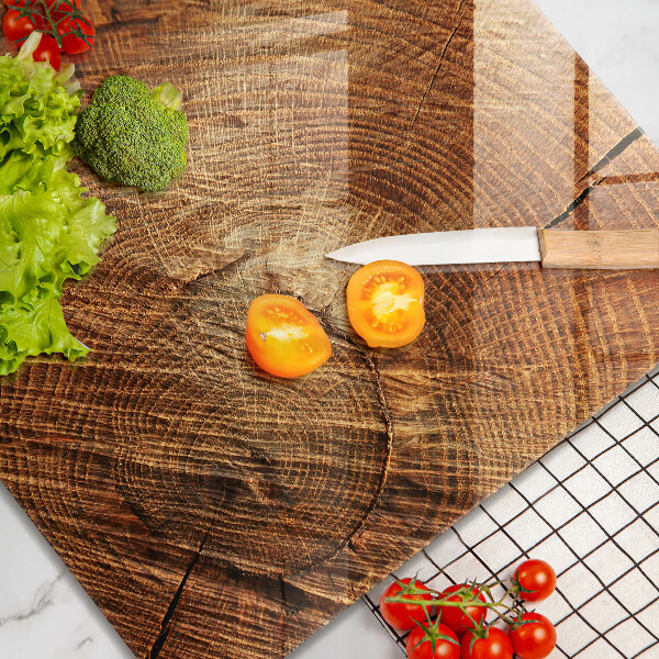 Tagliere in vetro temperato Venatura del legno dell'albero