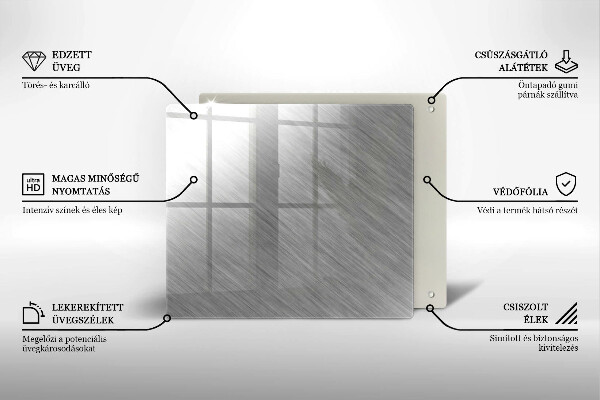 Tagliere in vetro temperato Sfondo con struttura in metallo