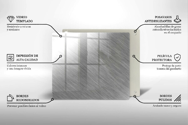 Tagliere in vetro temperato Sfondo con struttura in metallo
