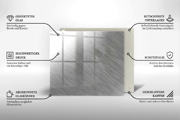 Tagliere in vetro temperato Sfondo con struttura in metallo