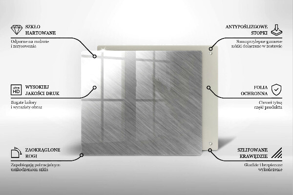Tagliere in vetro temperato Sfondo con struttura in metallo