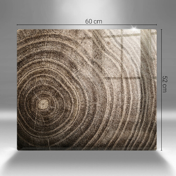 Tagliere in vetro temperato Anelli di legno