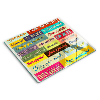 Tagliere in vetro temperato Sottotitoli Buon appetito lingue