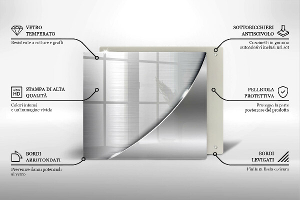 Tagliere in vetro temperato Forme metalliche
