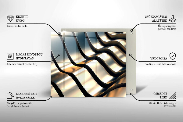 Tagliere in vetro temperato Forme metalliche 3D