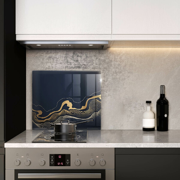 Tagliere in vetro temperato Linee dorate astratte