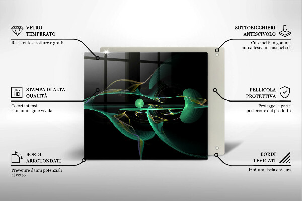 Tagliere in vetro temperato Astrazione moderna