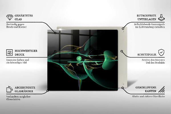 Tagliere in vetro temperato Astrazione moderna